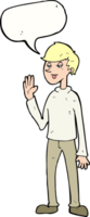 cartoon waving man with speech bubble png