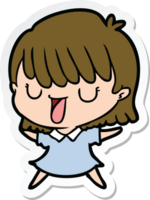 sticker of a cartoon woman png