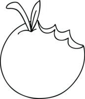 quirky line drawing cartoon apple png