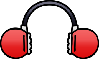 gradient skuggad tecknad retro headset png