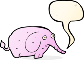 Cartoon trauriger kleiner Elefant mit Sprechblase png