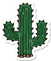 tattoo style sticker of a cactus png
