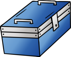 gradient cartoon doodle of a metal tool box png