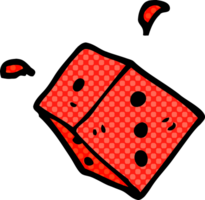 cartoon doodle rolling dice png