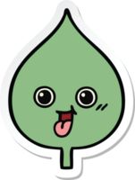 sticker of a cute cartoon expressional leaf png