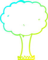 árbol de dibujos animados de dibujo de línea de gradiente frío png