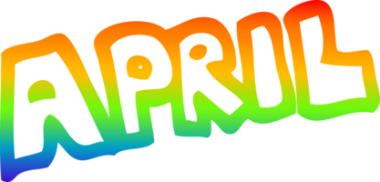 regenbooggradiënt lijntekening cartoon maand april png