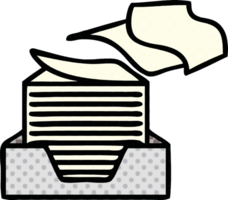 comic book style cartoon stack of office papers png