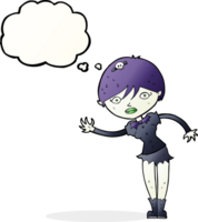 cartoon vampire girl with thought bubble png