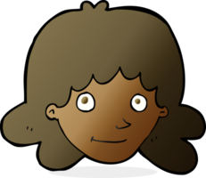 cartoon happy female face png