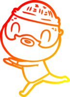 warm gradient line drawing cartoon bearded man png