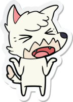 sticker of a angry cartoon fox png