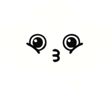 flat color retro cartoon thought bubble png
