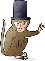 cartoon monkey wearing top hat png
