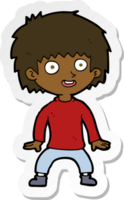 sticker of a cartoon excited boy png