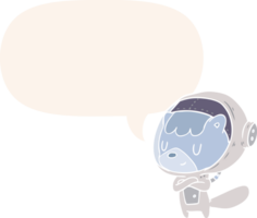 cartoon cat astronaut animals and speech bubble in retro style png