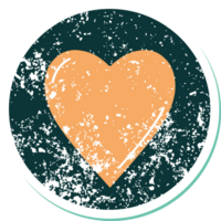 distressed sticker tattoo style icon of a heart png