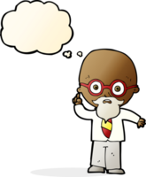 Cartoon-Professor mit Gedankenblase png