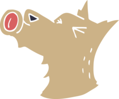 dessin animé doodle chien hurlant png
