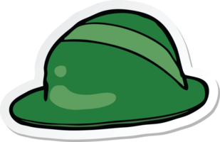 sticker of a cartoon bowler hat png