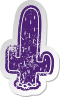 distressed old sticker of a cactus png