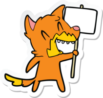 sticker of a laughing fox cartoon png