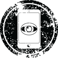 cell phone watching you circular distressed symbol png