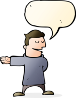 cartoon man gesturing direction with speech bubble png