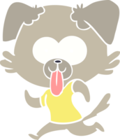 flat color style cartoon dog with tongue sticking out png