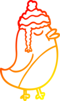 warm gradient line drawing cartoon christmas robin png