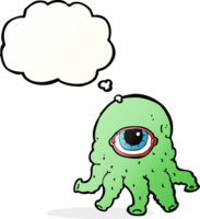 cartoon alien head with thought bubble png