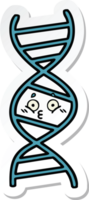 klistermärke av en söt tecknad DNA-sträng png