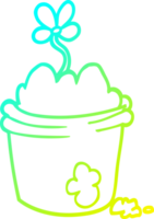 vaso de flores de desenho de desenho de linha de gradiente frio png