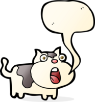 chat choqué de dessin animé avec bulle de dialogue png