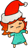 desenho de natal texturizado de garota kawaii png