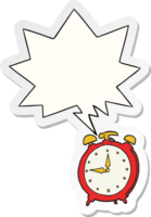 cartoon alarm clock and speech bubble sticker png