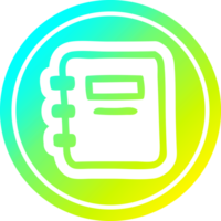 carnet de notes circulaire dans le spectre de gradient froid png