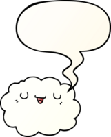 cartoon cloud and speech bubble in smooth gradient style png