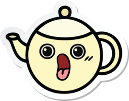 sticker of a cute cartoon tea pot png