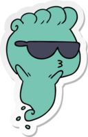 sticker cartoon of kawaii scary ghost png