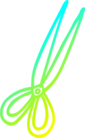 cold gradient line drawing cartoon open scissors png