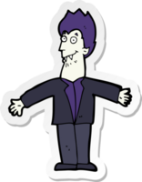 sticker of a cartoon vampire man png