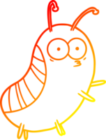 warm gradient line drawing funny cartoon beetle png