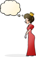 cartoon princess with thought bubble png