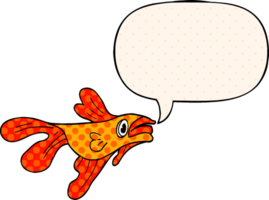 cartoon fighting fish and speech bubble in comic book style png