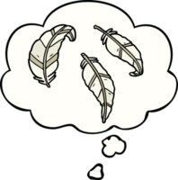 cartoon feathers and thought bubble png