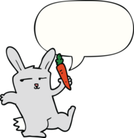 cartoon rabbit and carrot and speech bubble png