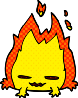 desenho animado doodle demônio de fogo png
