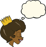 cartoon princess with thought bubble png