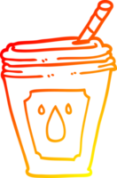 warm gradient line drawing cartoon juice bar drink png